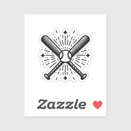 Sticker baseball vintage (Feuille)