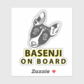 Sticker Basenji À Bord (Feuille)
