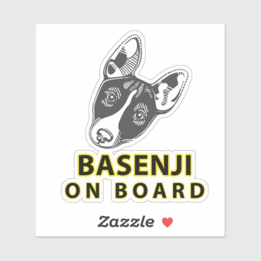 Sticker Basenji À Bord (Feuille)