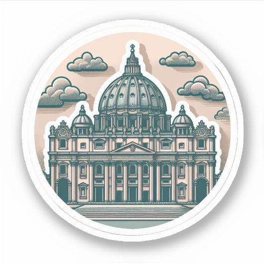 Sticker Basilique Saint-Pierre (Cité du Vatican) (Devant)