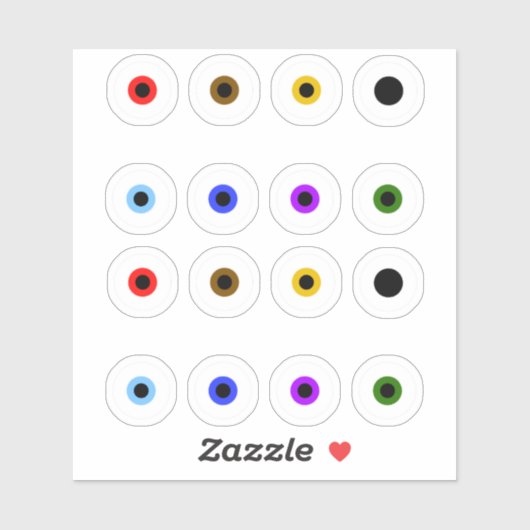 Sticker Basique Éffrayant coloré (Feuille)