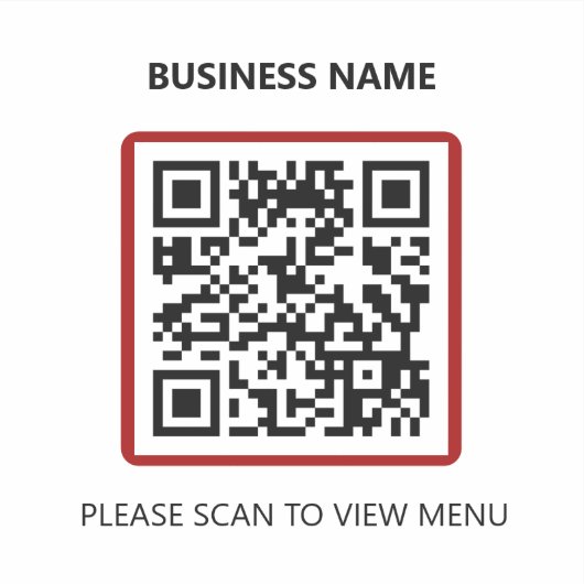Sticker Basique Red Restaurant QR Code Scan for Menu Stick (Devant)