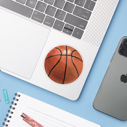 Sticker Basket-ball (Ordinateur portable avec iPhone)