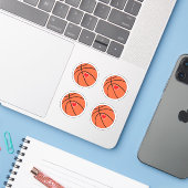 Sticker Basket-ball avec bloc-coeur rouge (Ordinateur portable avec iPhone)