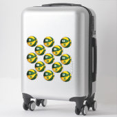 Sticker basket-ball en or vert coutume 13 joueurs noms (Sur valise)