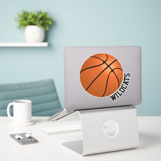 Sticker Basket-ball personnalisé (Ordinateur portable sur le bureau)