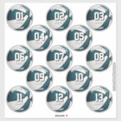 Sticker Basket blanc turquoise 13 noms des membres de l'éq (Feuille)