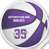 Sticker Basket blanc violet filles garçons couleurs de l'é (Devant)