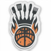 Sticker Basketball & BBQ de jardin (Devant)