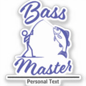Sticker Bass Master Stick Man illustration, personalize (Recto)