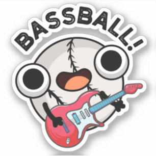 Sticker Basse-ball Funny Baseball Bass Guitariste Pun