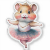 Sticker Basse ballerine hamster danse ballet (Devant)