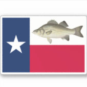 Sticker Basse blanche du drapeau du Texas (Devant)