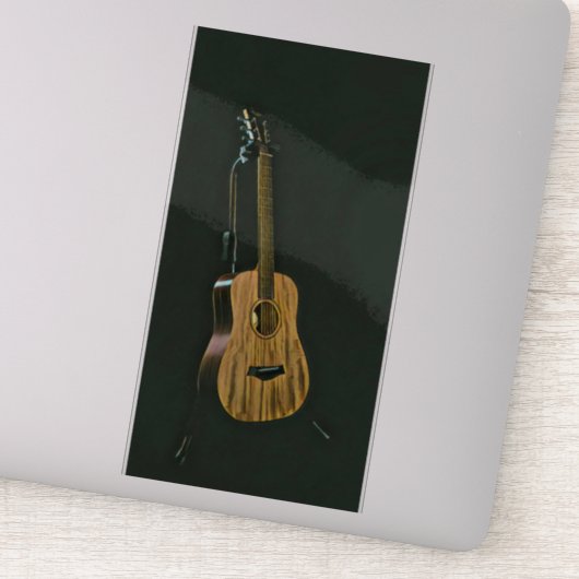 Sticker Basse guitariste cadeau (Détail)