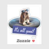 Sticker Basset Hound Dans Les Lunettes De Soleil (Feuille)