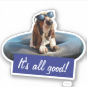 Sticker Basset Hound Dans Les Lunettes De Soleil (Devant)