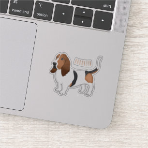 Sticker Basset hound dessin de chien