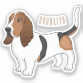 Sticker Basset hound dessin de chien (Recto)