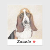 Sticker Basset Hound Peinture - Cute Original Chien Art (Feuille)