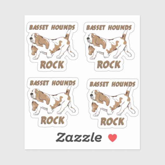 STICKER BASSET HOUNDS ROCK (Feuille)