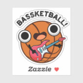 Sticker Bassketball Funny Basketball Musique Pun (Feuille)