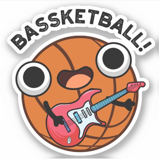Sticker Bassketball Funny Basketball Musique Pun (Devant)