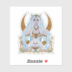 Sticker Bastet Art de la déesse égyptienne par Renee Lavoi