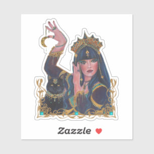 Sticker Bastet Art de la déesse égyptienne par Renee Lavoi