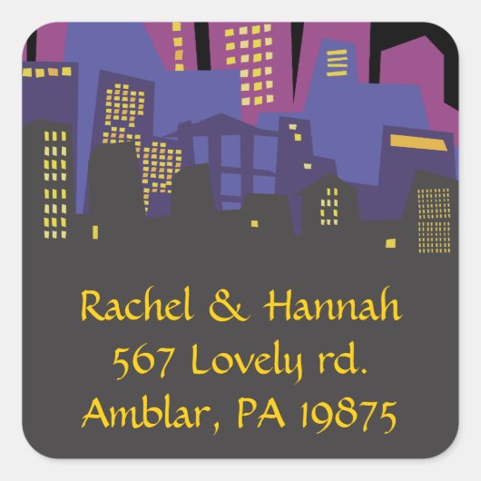 Sticker Bat mitzvah d'invitation CITYSCAPE Bar (Devant)