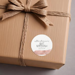 Sticker Bat mitzvah rose Gold<br><div class="desc">Un modèle de brosse à feuille d'or rose simulé. Personnalisez le texte personnalisé ci-dessus. Vous pouvez trouver d'autres éléments de coordination dans notre collection "Rose Gold Brushstroke Bat mitzvah".</div>