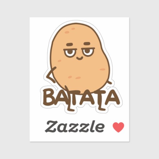 Sticker Batata Potato drôle Arabe arabe (Feuille)