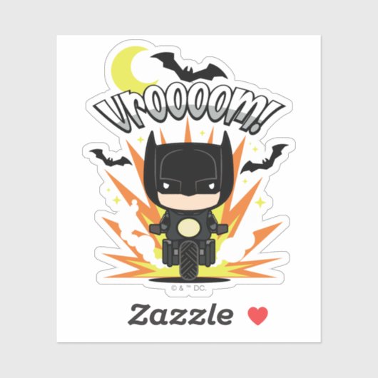 Sticker Batcycle Chibi Batman (Feuille)
