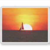 Sticker Bateau à voile à Sunset (Devant)