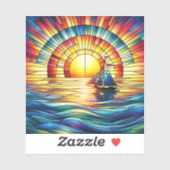 Sticker Bateau à voile en verre (Feuille)