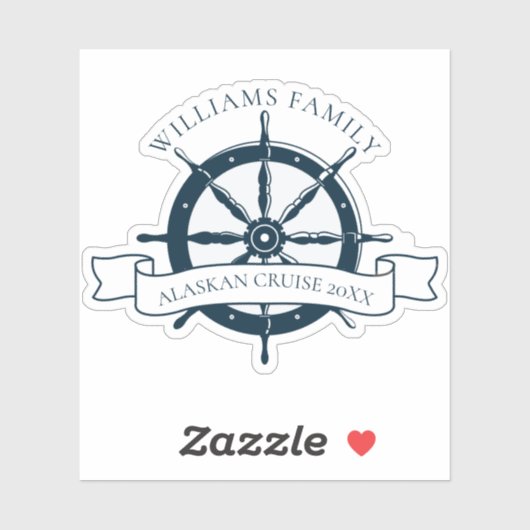 Sticker Bateau de croisière familiale sur mesure Vacances (Feuille)