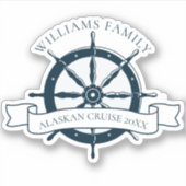 Sticker Bateau de croisière familiale sur mesure Vacances  (Devant)