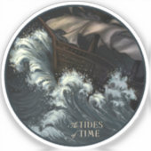 Sticker Bateau "Les Marées du Temps" dans une tempête (Recto)