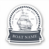 Sticker Bateau moderne Nautique Personnalisé (Devant)