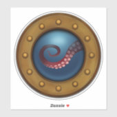 Sticker Bateau Porthol Imaginaire Aventure Steampunk Nauti (Feuille)