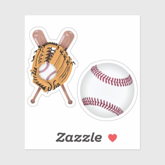 Sticker Bateaux de baseball et gant de baseball (Feuille)