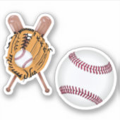Sticker Bateaux de baseball et gant de baseball (Devant)