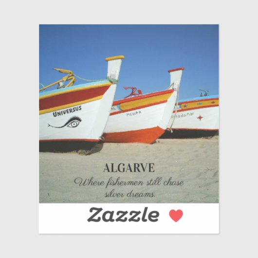 Sticker Bateaux de pêche sur la plage de l'Algarve Photo (Feuille)