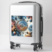 Sticker Batik futuriste Art cosmique - Design spatial (Sur valise)