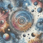 Sticker Batik futuriste Art cosmique - Design spatial (Devant)