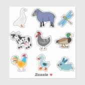 STICKER BÂTIMENT À BÂTIMENT POUR ANIMAUX DE FERME CUITE (Feuille)