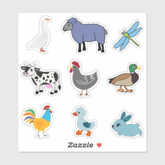 STICKER BÂTIMENT À BÂTIMENT POUR ANIMAUX DE FERME CUITE (Feuille)