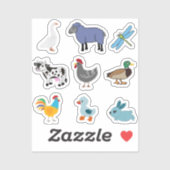 STICKER BÂTIMENT À BÂTIMENT POUR ANIMAUX DE FERME CUITE (Feuille)