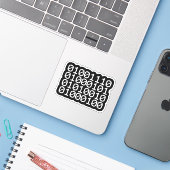 STICKER BÂTIMENT NERD BINAIRE (Ordinateur portable avec iPhone)