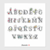 STICKER BÂTIMENT VINYL POUR ENFANTS : GRAPHIQUE ALPHABET (Feuille)