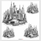 Sticker Bâtiments de New York City Architecture art (Feuille)